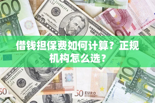 武汉借钱担保费如何计算？正规机构怎么选？